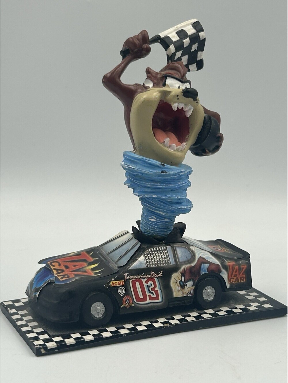 Looney Tunes Taz Tasmanian Devil Race Car Figurine Warner Bros 2002